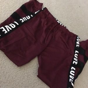 Maroon sweat pants